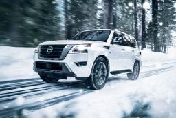 2022 Nissan Armada driving in snow